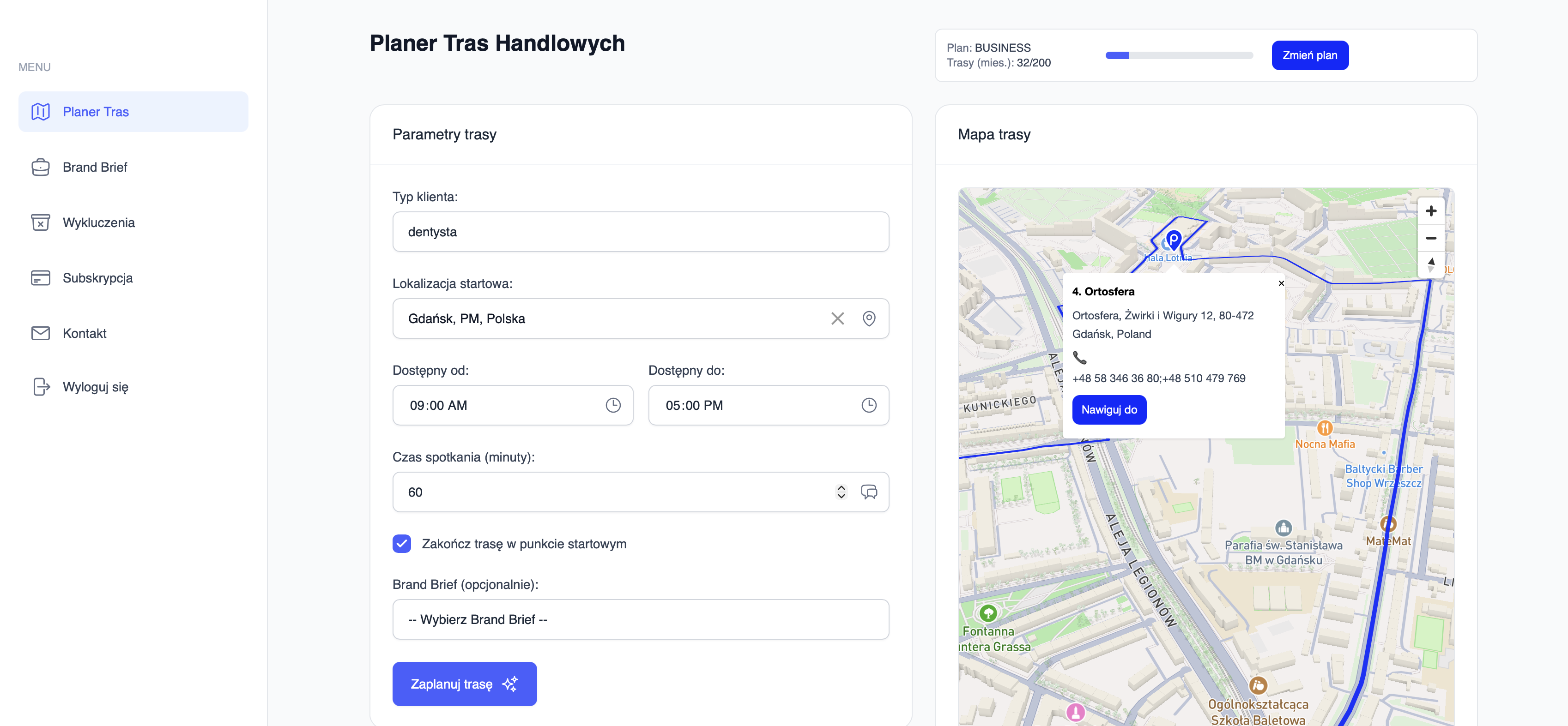 Zrzut ekranu aplikacji SalesPath